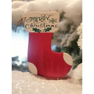 Wooden Stocking Handmade Ornament With Personalization Option